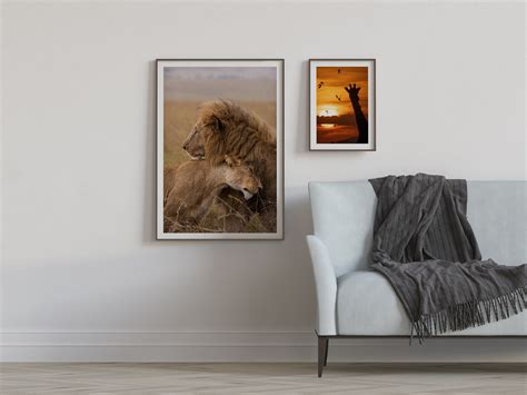 Lions Love Lion And Lioness Hug Wildlife Photo Print Lions Etsy