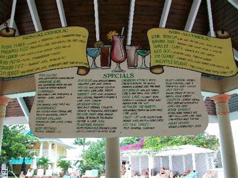 Drink Menu Picture Of Sandals Royal Caribbean Resort And Private