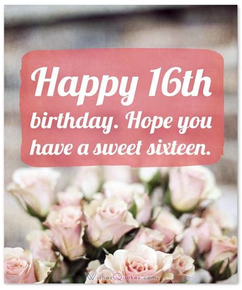 Sweet 16 Birthday Wishes Sixteen Today 16th Birthday Greeting Card
