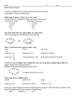 Ratios and proportions proportions in depth : Math Notes: Rates, Ratios, and Proportions by Ms Hakim | TpT