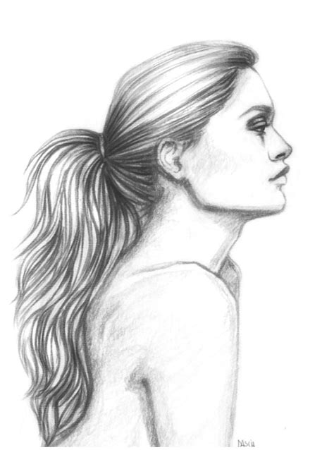 Ponytail By Manuzan On Deviantart In 2021 Side Face Drawing Pencil