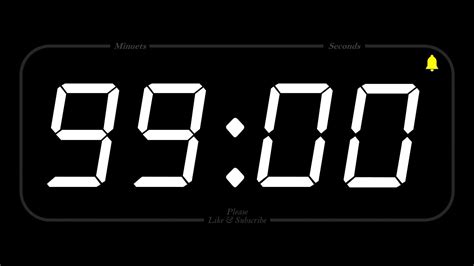 99 Minute Timer And Alarm 1080p Countdown Youtube