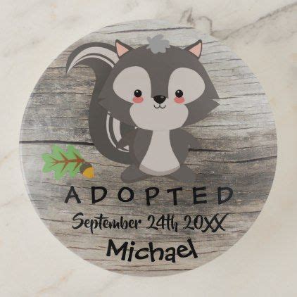 Gotcha day adoption gift personalized wooden picture frame child. Adopted Customized Woodland Skunk Adoption Gift Trinket Trays | Zazzle.com | Adoption gifts ...