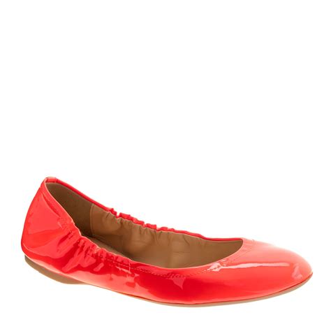 Jcrew Emma Patent Ballet Flats In Red Neon Persimmon Lyst
