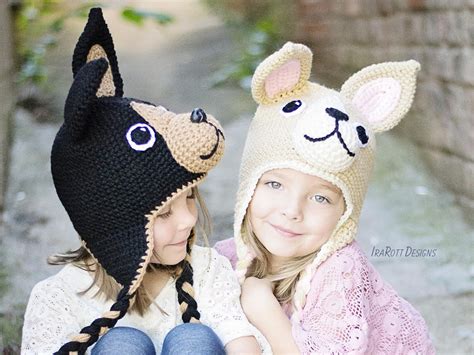Crochet Pattern Pixie And Maxi The Chihuahuas Puppy Dog Hat Etsy Uk