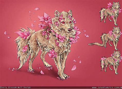 Cherry Blossom Wolf Design By Marawuff On Deviantart