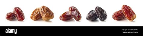 Various Types Of Dates Isolated On White Background Stock Photo Alamy