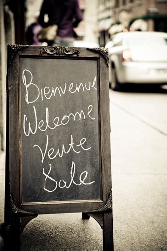 Welcome Sign On The Street Stock Photo Download Image Now Sidewalk