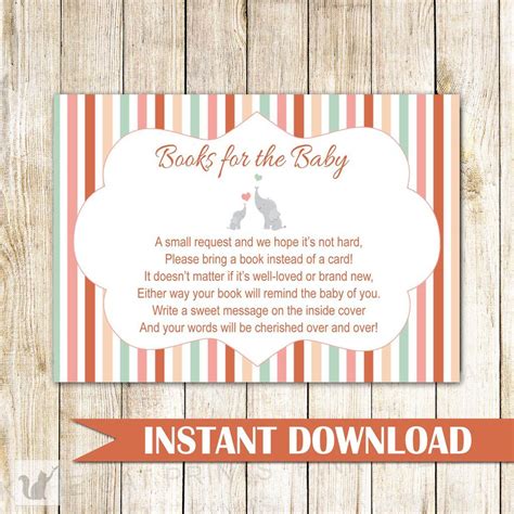 You may get some repeats. Bring a Book Instead Of a Card Elephant Baby Shower Orange | Baby shower games, Shower orange ...
