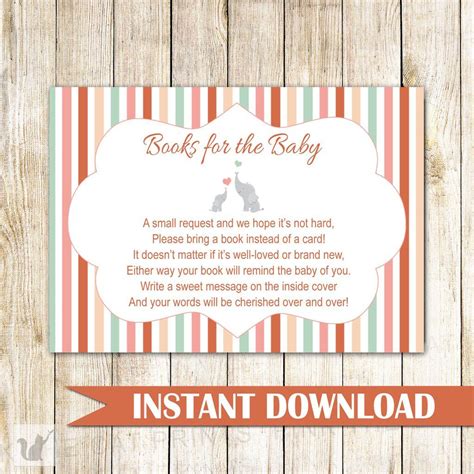 Check spelling or type a new query. Bring a Book Instead Of a Card Elephant Baby Shower Orange ...