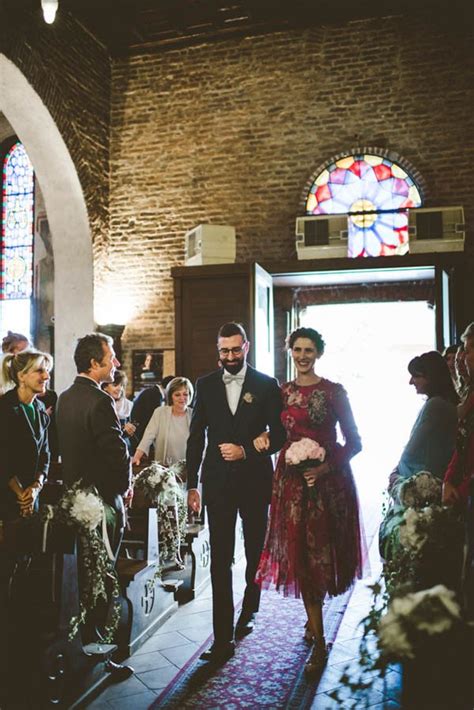 Forget White This Bride Wore A Red Dolce And Gabbana Dress To Her Milan Wedding Junebug Weddings