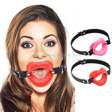 Pu Leather Soft Lip Shape Open Mouth Ball Oral Fixation Lips Harness