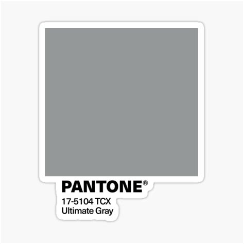 Pantone Color Of The Year 2021 Ultimate Gray 17 5104 Tcx Sticker