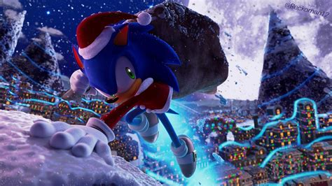 Download Snow Green Eyes Bag Santa Hat Christmas Video Game Sonic The