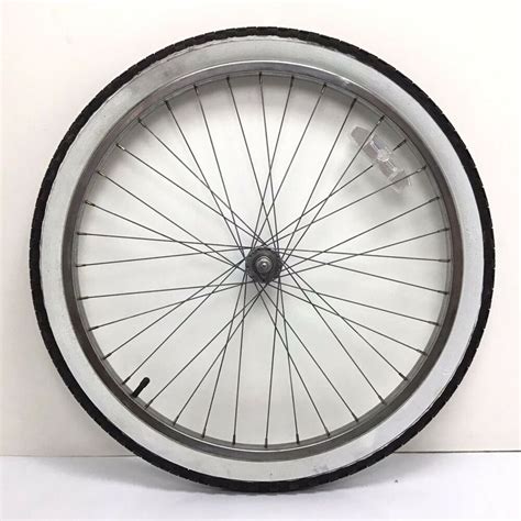 26 Chrome Front Bicycle Wheel W 2125 Whitewall Tire Cruiser Beach