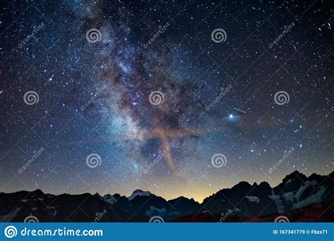 The Milky Way Arch Starry Sky On The Alps Massif Des Ecrins Briancon