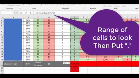 Counting Cells Based On Cell Color Excel Youtube