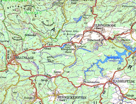 Wahnsinn, was der harz alles zu bieten hat! Karte Brocken Harz Glash 252 Ttenweg Drei Annen Hohne ...
