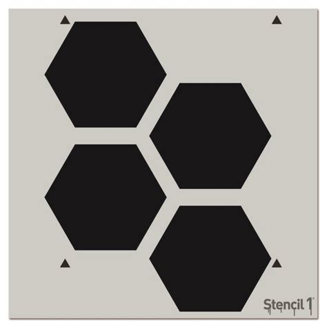 Hexagon Repeat Pattern 11x11 Stencil 1