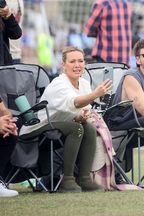 Hilary Duff Is All Smiles While Attending Her Sons Soccer Game With Husband Matthew Koma And Ex