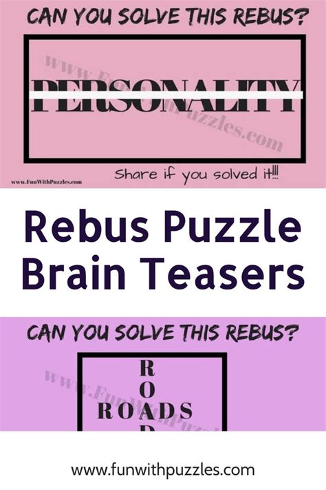 Rebus Puzzle Brain Teasers With Answers Word Brain Teasers Brain