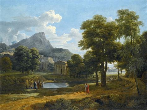 A Mountainous Landscape With A View Of Pheneos And The Temple Of