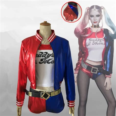 Full Set Suicide Squad Harley Quinn Costume Clothing Halloween Costumes