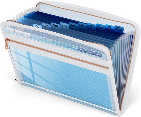 Thinktex Expanding Accordion File Organisers With Zipper13 Pockets