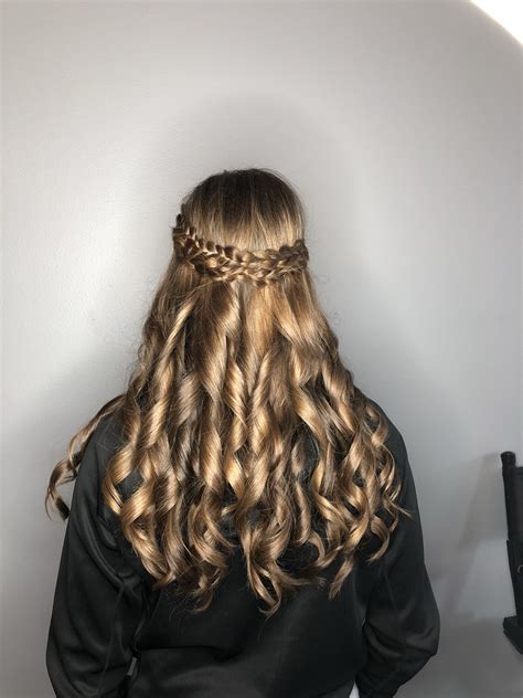 Bella Bombshells Braided Prom Hair Curled Hairstyles Half Up Half