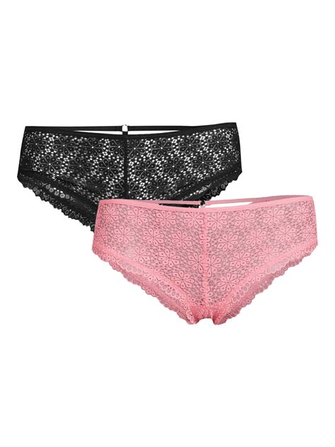 Madden Nyc Womens Lace Cheeky Bikini Panties 2 Pack