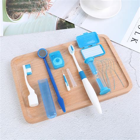 Orthodontic Oral Care Kit Teeth Whitening Suit Tooth Brush Mouth Mirror Interdental Brush Dental