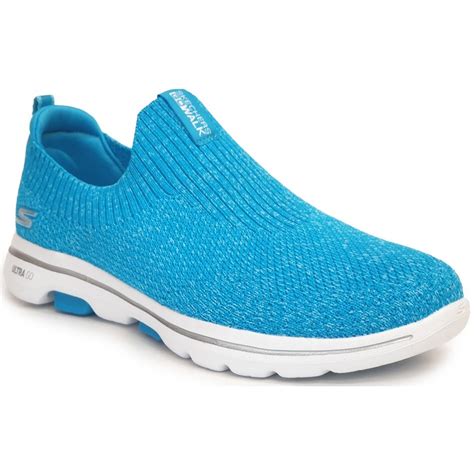 Skechers Womens Gowalk 5 Trendy Turqoise Slip On Trainers 15952