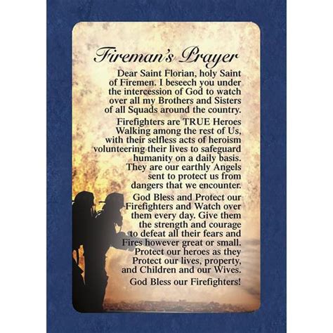 Firemans Prayer Card The Catholic T Store