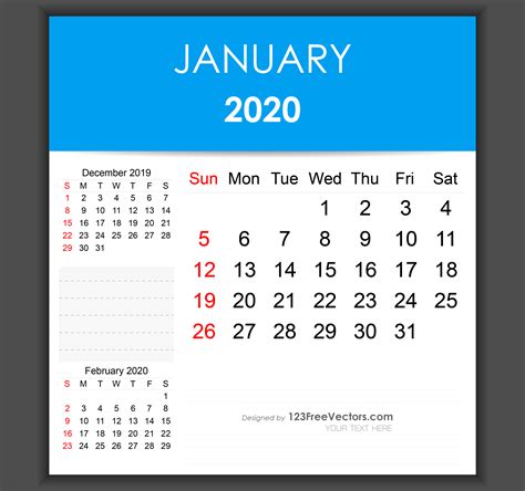 123 Calendars January 2020 ⋆ Calendar For Planning