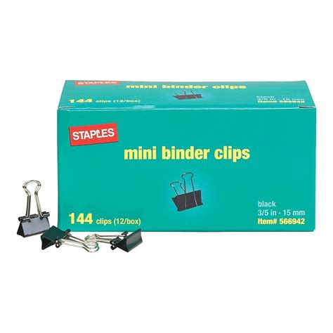 Staples Mini Metal Binder Clips Bulk Pack Black 35 Size With 14