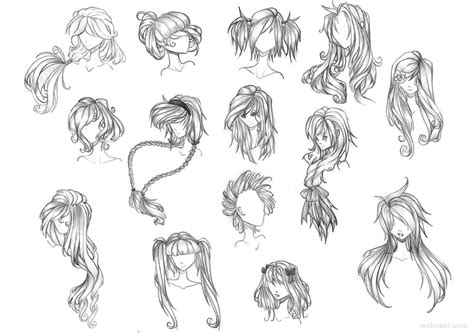 Hairstyles Drawing Anime Anime Girl Hair Drawing At Paintingvalley