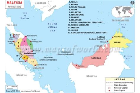 Buy Printed Malaysia Political Map