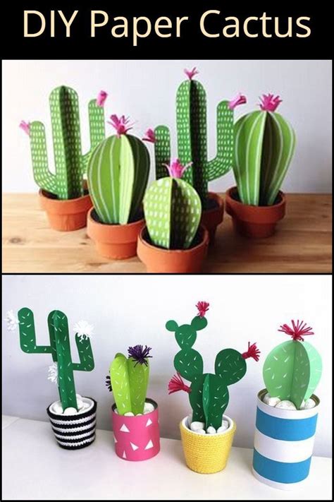 Make A Diy Paper Cactus In 4 Easy Steps Cactus Craft Paper Cactus