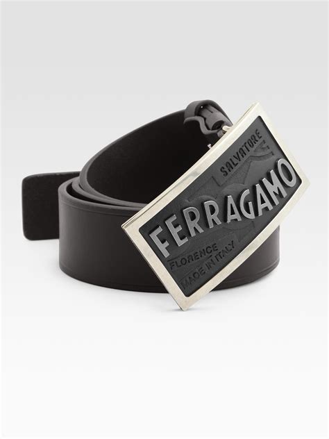 Ferragamo Logo Buckle Leather Belt In Black For Men Lyst