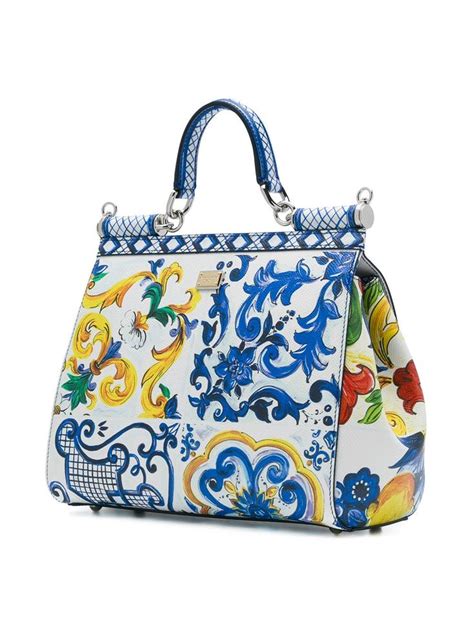 Dolce And Gabbana Sicilian Tile Shoulder Bag Farfetch Bags Shoulder