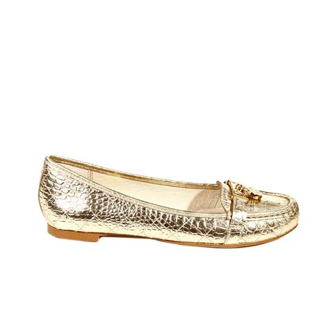 Michael Michael Kors Outlet Gold Flat Shoes Michael Michael Kors
