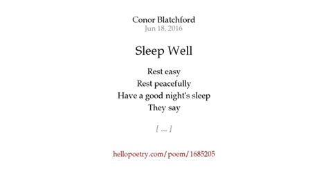 Sleep Well By Vyscern Hello Poetry