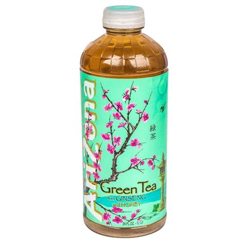 Arizona Green Tea With Honey And Ginseng 34 Oz Bottles Iced Tea Drinks Flavored Drinks Juice