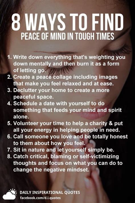 8 Ways To Find Peace Of Mind In Tough Times Finding Peace Quotes Peace