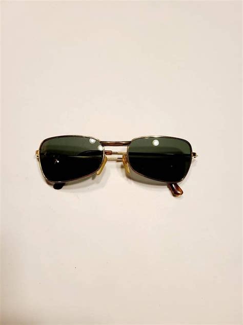 40s 50s sunglasses mens gold metal frame gem