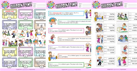 Children Games Esl Printable Worksheets For Kids 2