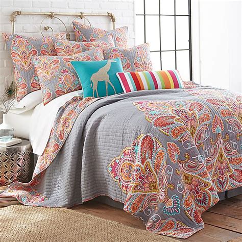 Levtex Home Cloe Reversible Quilt Set In Grey Bed Bath And Beyond