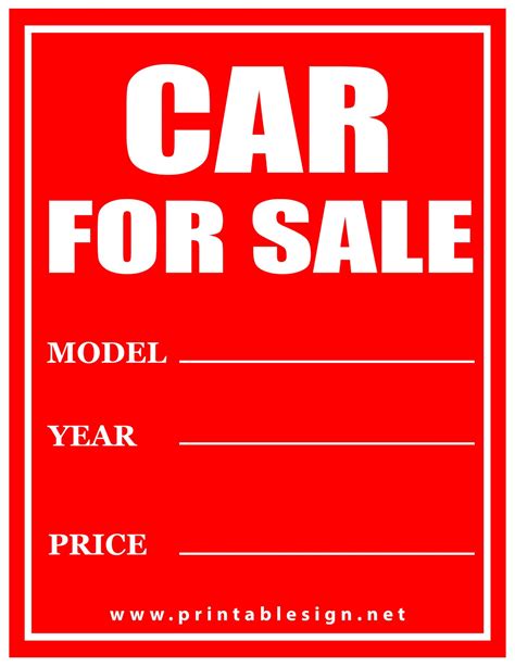 Car For Sale Template Free Printable Templates