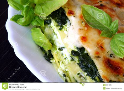 Vegetarian Lasagna With Ricotta Cheese Spinach Fil Stock Photo Image