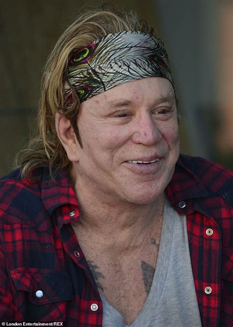 Mickey Rourke 68 Flashes His Tattoos And A Smile During Lunch In